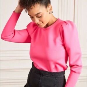 Stella & Dot Pink Puff Sleeve Top